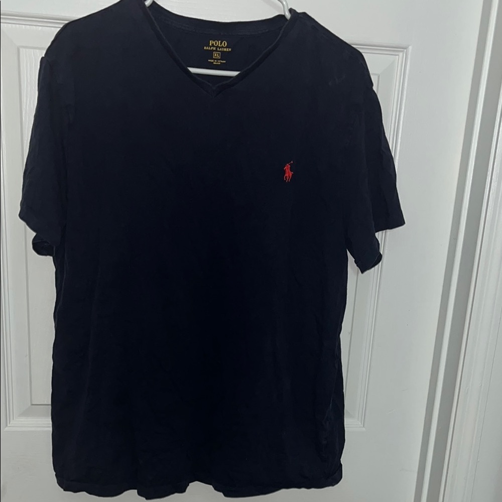 Polo by Ralph Lauren Men's Navy Tee with Red Logo